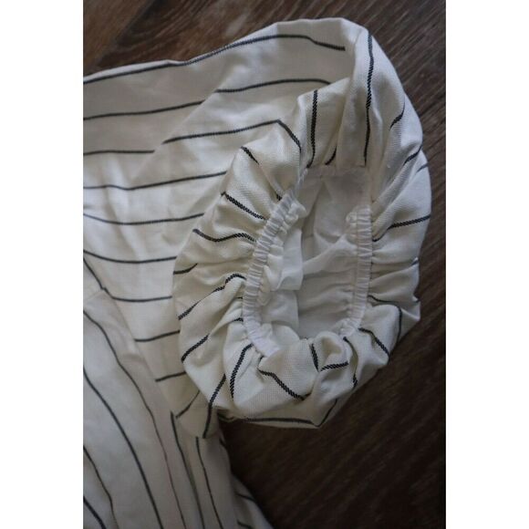 Derek Lam 10 Crosby Women Sz 12 Ivory Maya Pinstripe Twist-Front Maxi Dress - Picture 9 of 14